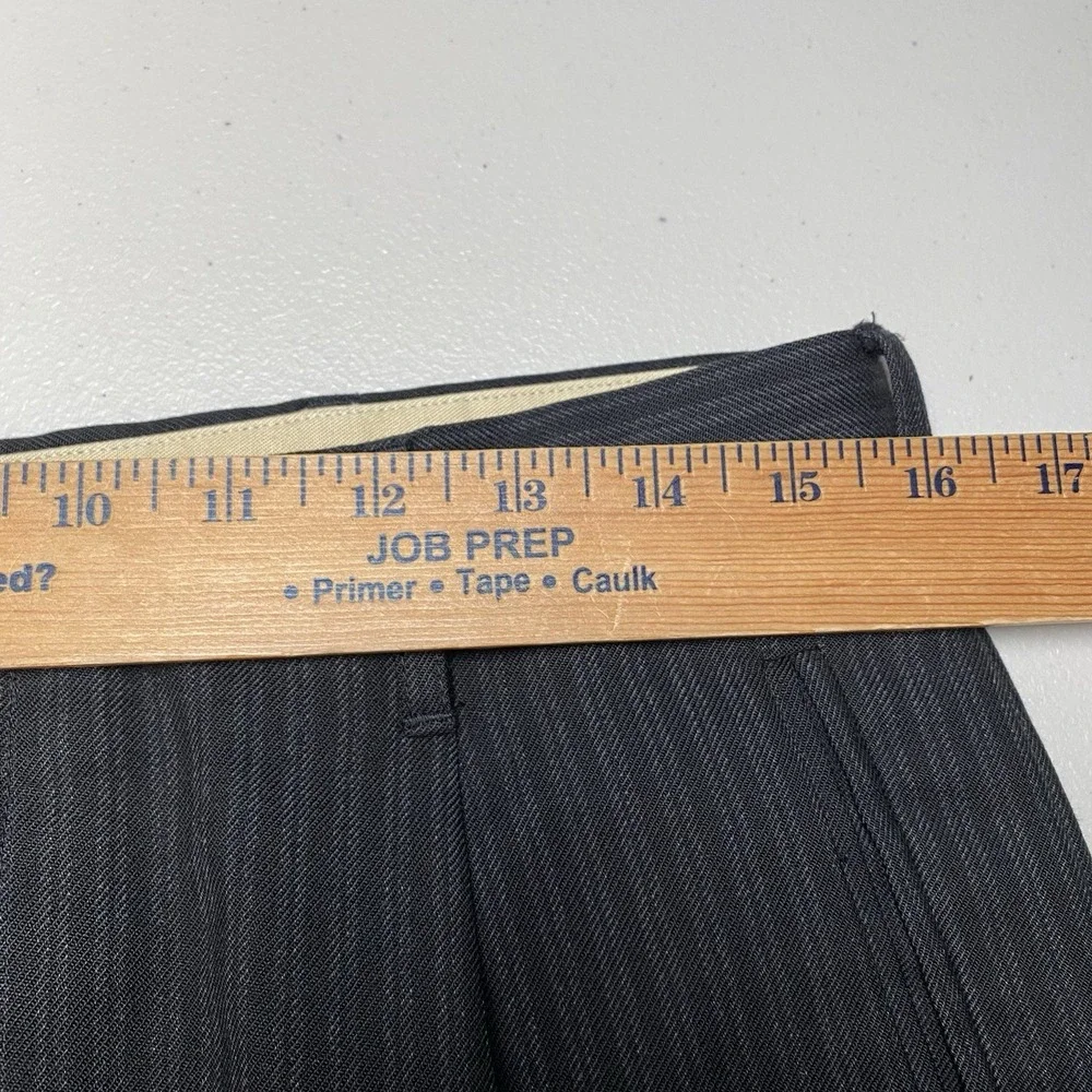 Y2K Banana Republic Dress Pants 32R (32x29 Cuffed) Button Fly Wool Black Stripe